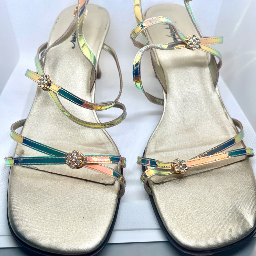 Gold Strappy Sandals Size 8